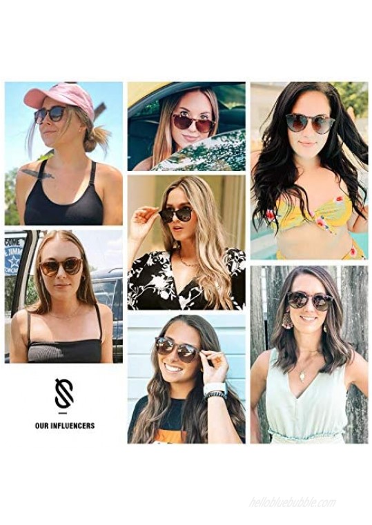 SOJOS Polarized Sunglasses for Women Men Round Classic Vintage Style TR90 SJ2091
