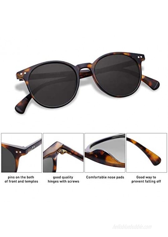 SOJOS Small Round Classic Polarized Sunglasses for Women Men Vintage Style UV400 Lens MAY SJ2113