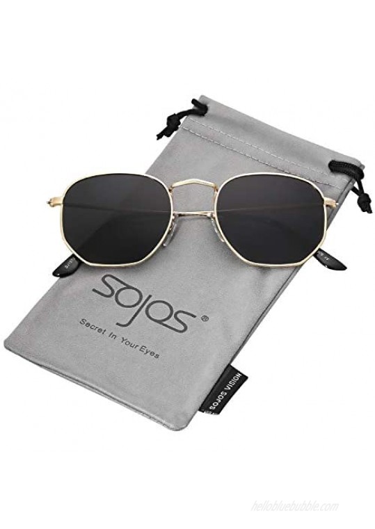 SOJOS Small Square Polarized Sunglasses for Men and Women Polygon Mirrored Lens SJ1072