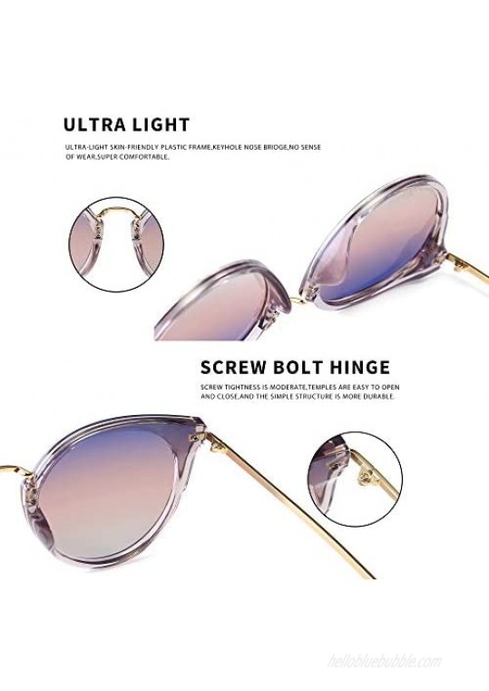 SUNGAIT Oversized Vintage Polarized Cat Eye Sunglasses for Women UV400