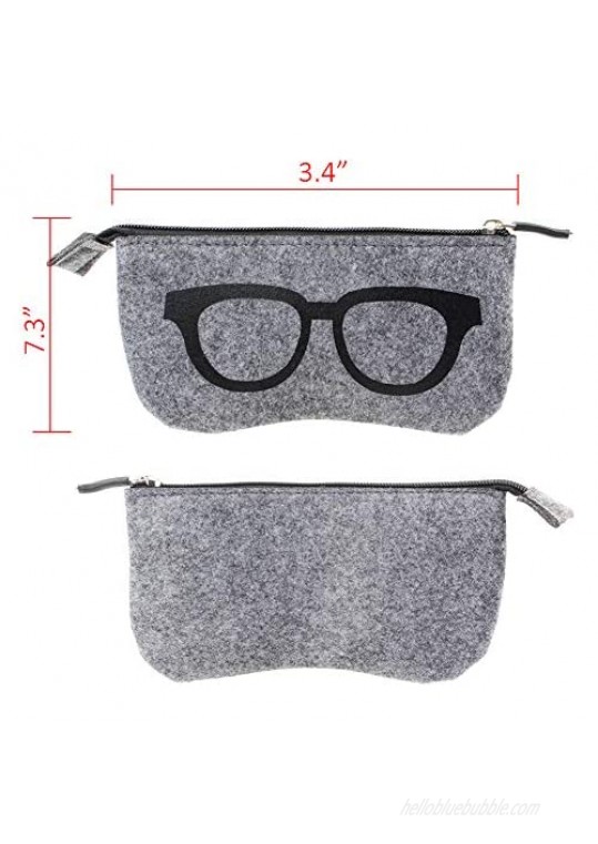 3 Pack Eyeglass Cases Sunglasses Pouch Collections - Zipper Glasses Case - Glasses Storage Case Makeup Pouch