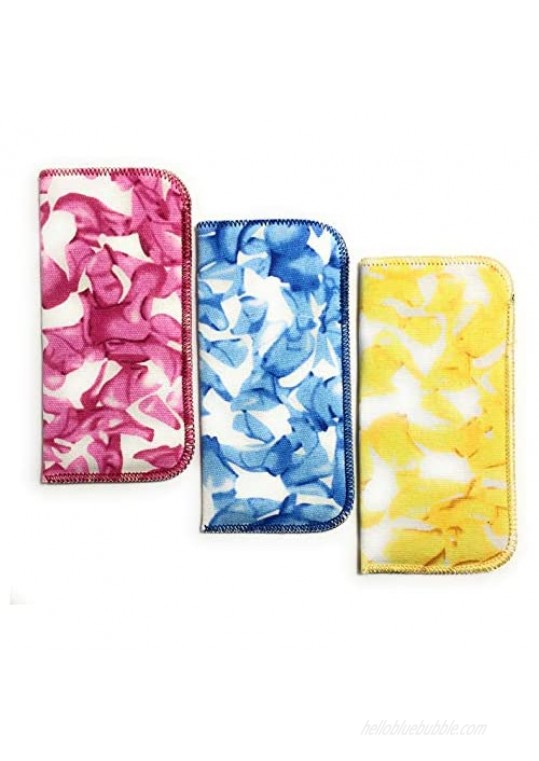 3 Pack Soft Eyeglass Slip in Cases for Women & Men In A Variety of Colors & Patterns