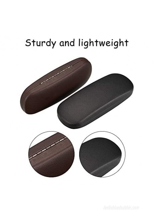 3 Pieces Hard Shell Glasses Eyeglasses Sunglasses Case with Eyeglass Cloth (Grain Pattern)