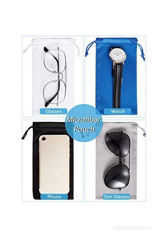 40 Pieces Microfiber Case Pouch Bag Sunglasses Storage Pouch Soft Glasses Case with 2 Pieces Cleaning Cloth