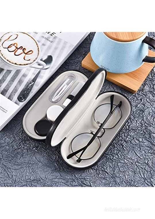Contact Lens Case - [2 in 1] Double Sided Portable Glasses Case - Tweezers and Applicator Included - Perfect for Home Travel