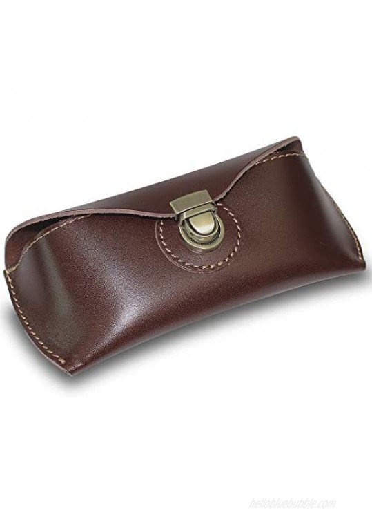 DK86 Genuine Leather Glasses Case Sunglasses Pouch Eyeglass Case for Men and Women