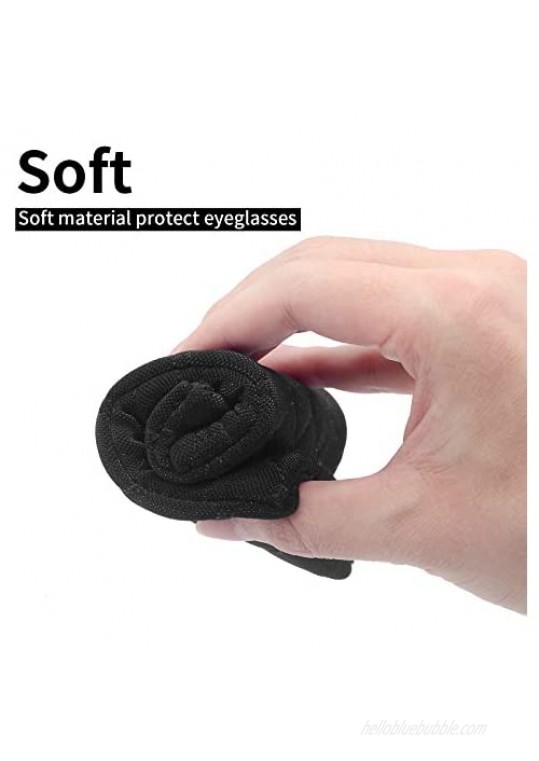 Face Shadow Double Eyeglasses Pouch Large Squeeze Top Microfiber Soft Glasses Case For Women With Cleaning Cloth