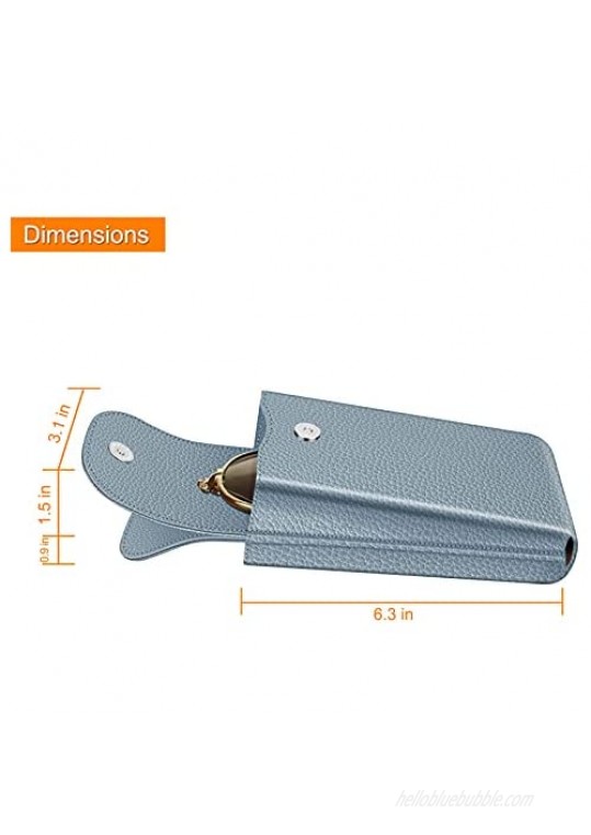 Fintie Double Glasses Case with Carabiner Hook Portable Vegan Leather Eyeglass Case Anti-scratch Sunglasses Pouch