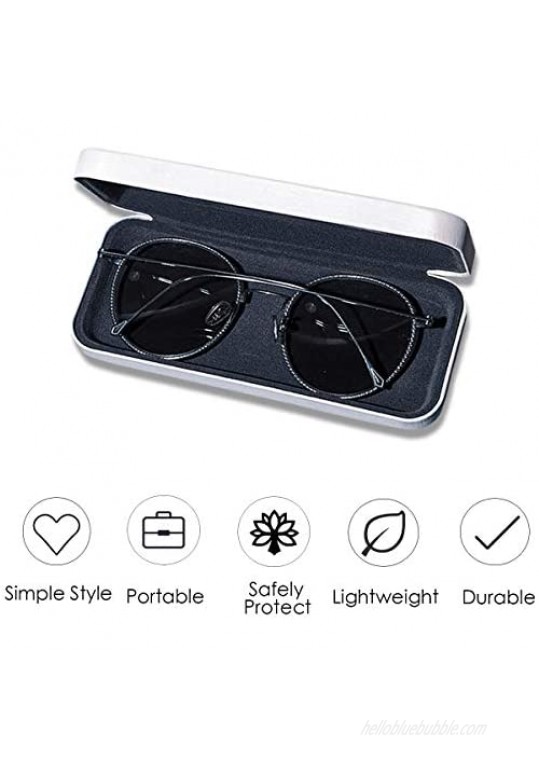 Folaxshoo Eyeglasses Case Unisex Hard Shell Glasses Holder Clamshell Case Portable Spectacles Reading myopia Glasses Case for Men Women (White)