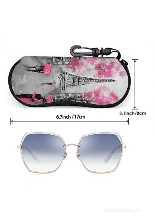 Funny Banana Glasses Case With Carabiner Ultra Light Portable Neoprene Zipper Sunglasses Soft Case