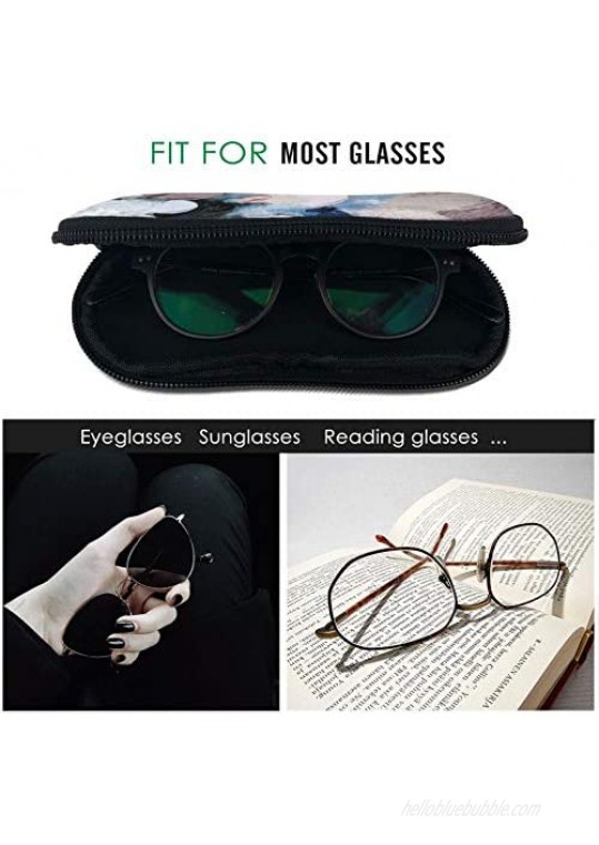 Glasses Soft Case With Carabiner Ultra Light Portable Sunglasses Eyeglasses Case Neoprene Zipper For Women And Men