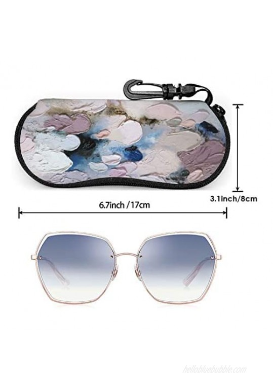 Glasses Soft Case With Carabiner Ultra Light Portable Sunglasses Eyeglasses Case Neoprene Zipper For Women And Men