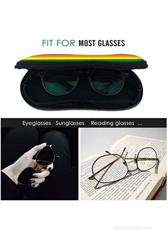 Ice Fire Softball Glasses Case With Carabiner Ultra Light Portable Neoprene Zipper Sunglasses Soft Case