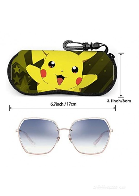 meiystyle Pokemon Anime Zipper Shell Eyeglasses Sunglasses Case Unisex Durable Portable Lightweight 3D Printed Vivid
