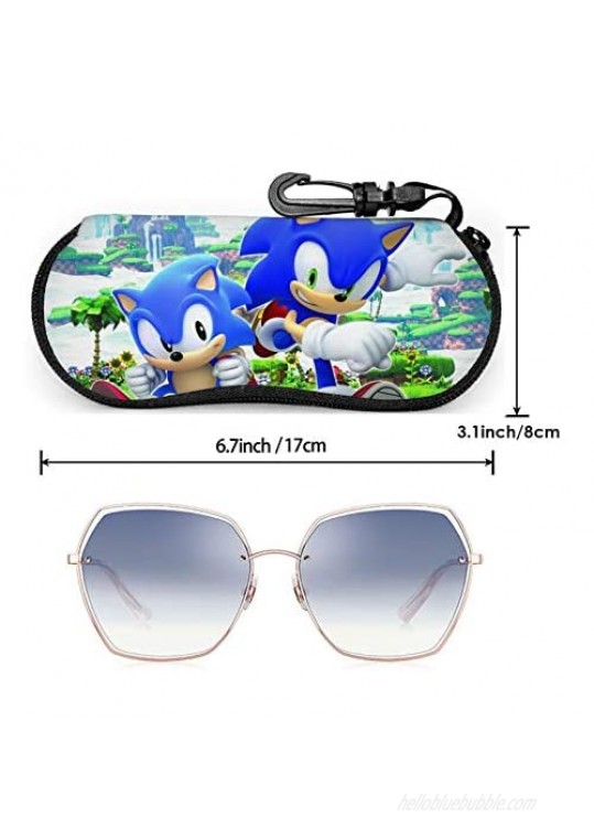 meiystyle Sunglasses Soft Case with Carabiner Ultra Light Neoprene Zipper Eyeglass Case Portable Glasses Case