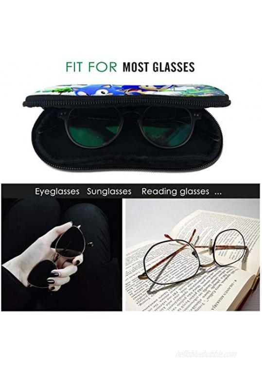 meiystyle Sunglasses Soft Case with Carabiner Ultra Light Neoprene Zipper Eyeglass Case Portable Glasses Case