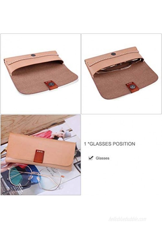 Portable Full Leather Eyeglass Case 8 Colors Durable Soft Sunglasses Case