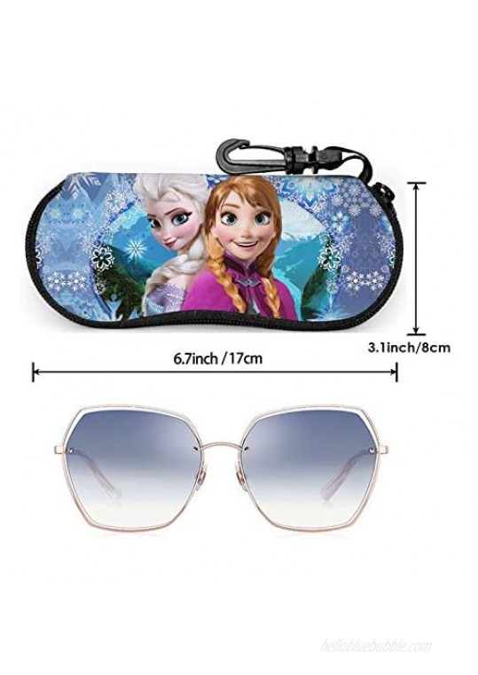 Portable Sunglasses Soft Case Ultra Light Neoprene Zipper Eyeglass Case With Carabiner
