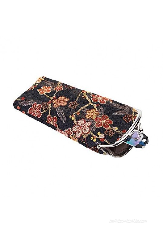 Signare Tapestry Glasses Case for Women Eyeglass Case with Ume Sakura Design Japanese Style