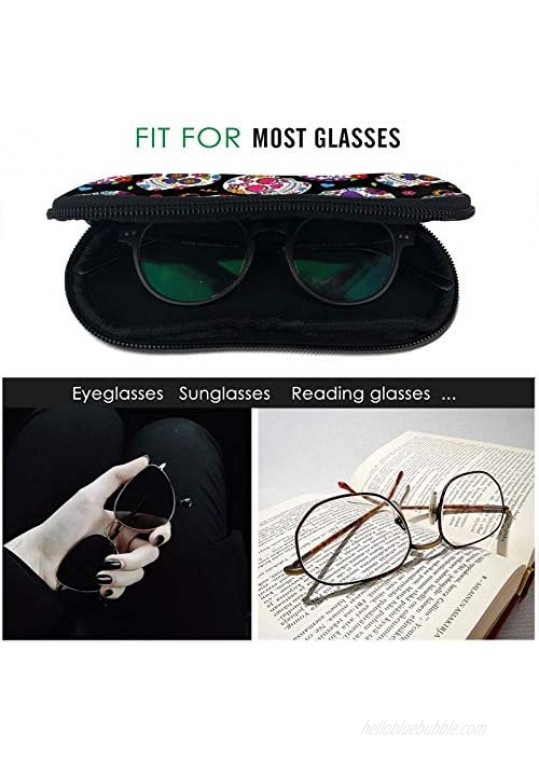 Sunglasses Soft Case With Carabiner Ultra Light Neoprene Zipper Portable Eyeglasses Glasses Case For Women And Men
