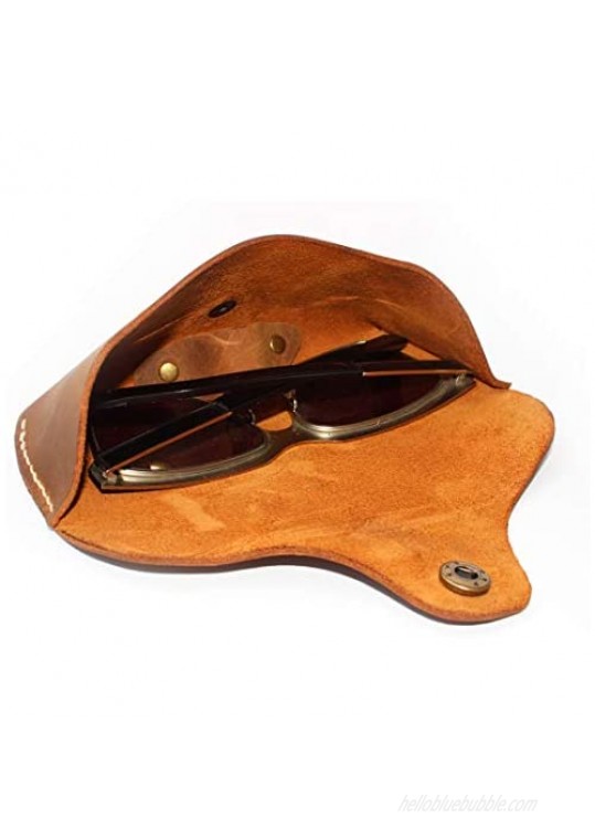 YAN TA Leather Glasses Case Handmade Vintage Sunglasses Bag