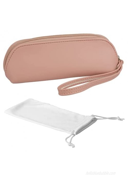 Zipper Eyeglass Case Holder with Elegant Microfiber Pouch – Premium Leatherette Eye Glass Carry Case Protector