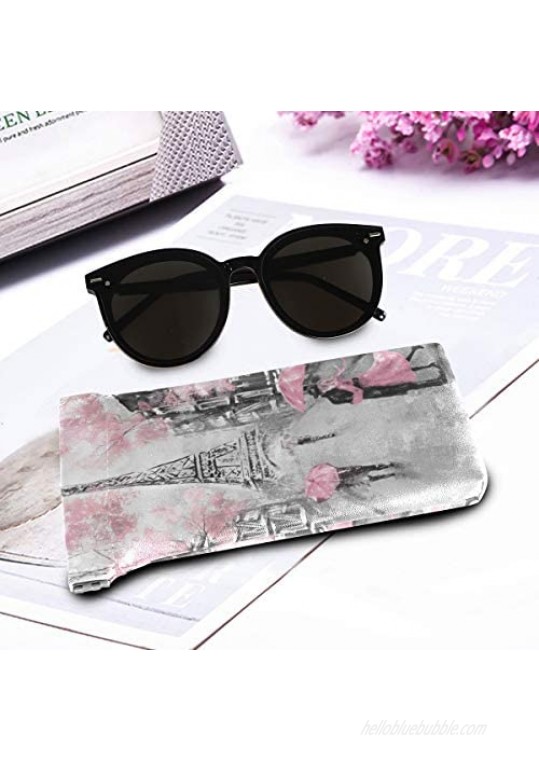 ZZAEO Cute Sunglasses Pouch Squeeze Top Portable Microfiber Leather Eyeglass Case Accessories for Women Girl