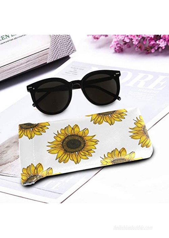 ZZCDD Wild Meadow Sunflower Sunglasses Pouch Squeeze Top Eyeglasses Cases Microfiber Leather Soft Sunglasses Case Glasses Cases Goggles Case Eyeglasses Holder Storage