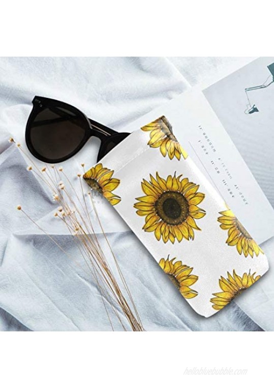 ZZCDD Wild Meadow Sunflower Sunglasses Pouch Squeeze Top Eyeglasses Cases Microfiber Leather Soft Sunglasses Case Glasses Cases Goggles Case Eyeglasses Holder Storage