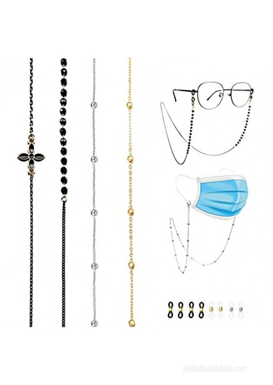 4 Pcs Glasses Chains for Women Anti-Lost Light Womens Glasses Chain for Glasses Holder for Women Men Teen Elderly