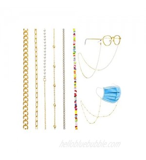 6 PCS Glasses/Eyeglass Chain for Women Gold/Silver