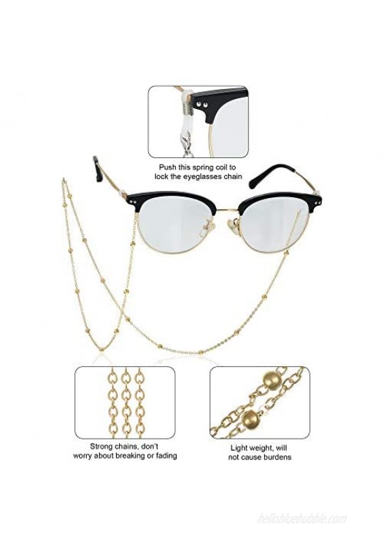 8 Pieces Eyeglasses Chains Beaded Sunglasses Strap Holder Elegant Eyewear Retainer Chain 8 Styles