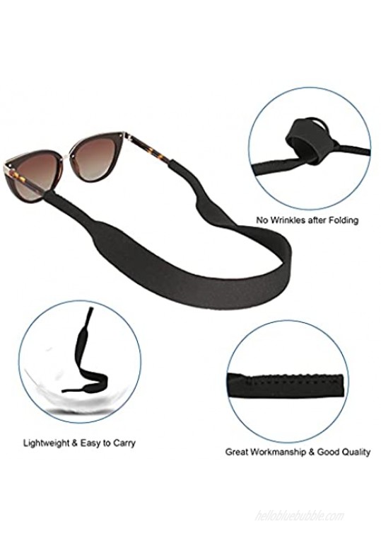 ANYGIFT Adjustable Sunglass Straps 2 Pack Premium Neoprene Material Floating Glasses Strap Eyeglasses Holder for Men Women(Black)