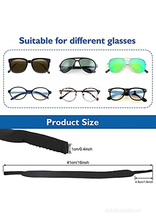 ANYGIFT Adjustable Sunglass Straps 2 Pack Premium Neoprene Material Floating Glasses Strap Eyeglasses Holder for Men Women(Black)