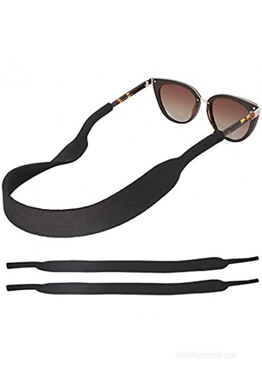 ANYGIFT Adjustable Sunglass Straps  2 Pack Premium Neoprene Material Floating Glasses Strap  Eyeglasses Holder for Men Women(Black)