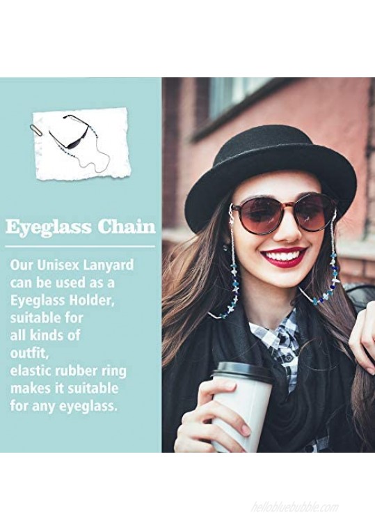 CRIMMY Eyeglass Chain Strap Holder Cord Fashion Eyewear Retainer Crimmy Reading Eyeglass Necklace