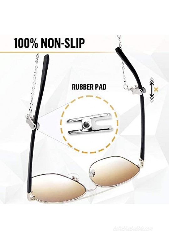 Eyeglass Chains for Women - Eye Glasses Accessory Chain - Eyeglasses String Holder Cord - Metal Glasses Strap Around Neck Necklace - 2 Pcs