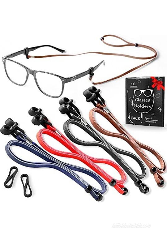 Eyeglass Chains for Women Men - Premium ECO Leather Glasses Strap Holder - Eyeglasses Chain Cords String - Eyeglass Lanyards Holders Around Neck