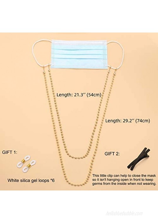 Glasses Chain Holder for Women 6 Pack Women's Eyeglass Chain Necklace Stylish Gold/Silver Plated Reading Eye Glass Accessory Chain