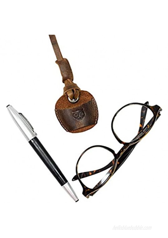 Hide & Drink Leather Eyeglasses Holder Pen Sunglasses Accessory Keychain Holder Handmade Includes 101 Year Warranty :: Bourbon Brown