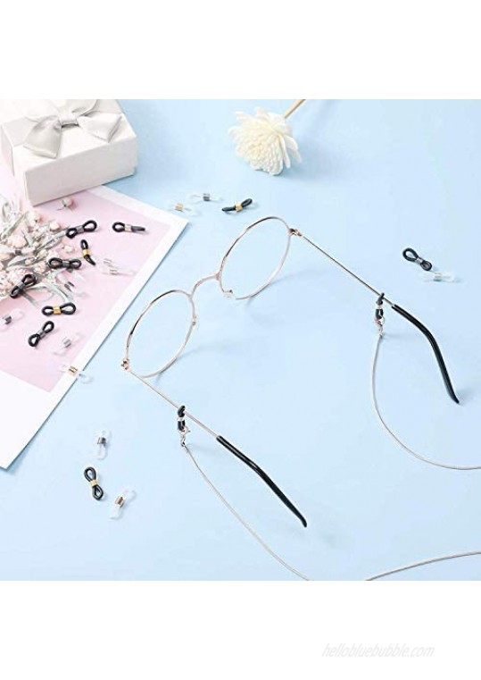 Hulless 60 Pcs Eyeglass Chains Ends Adjustable Strap Holder Chain Ends Connectors for Eyeglass Holder Necklace Chain