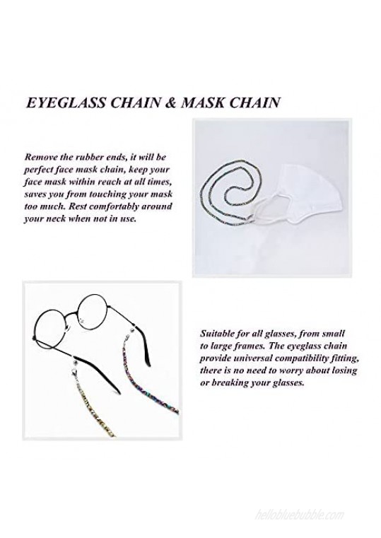 KAI Top Eyeglass Chain Sunglasses Chain Fashion Glass Bead Mask Lanyard Chain Face Mask Chain for Women Men