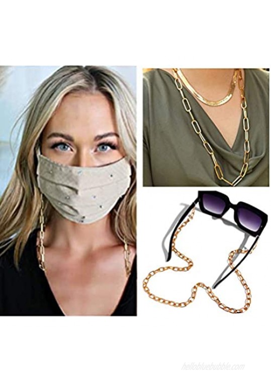 Lanyards for ID Badges Gold Chain Key Lanyard for Women Glasses Chain Holder Necklace