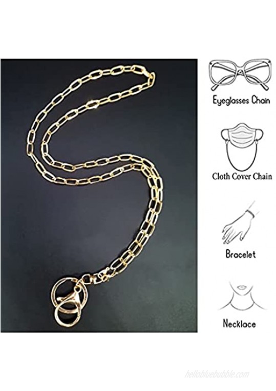 Lanyards for ID Badges Gold Chain Key Lanyard for Women Glasses Chain Holder Necklace