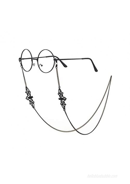 SIMRCIO Women Men Glasses Sunglasses Chain Black Bat Eyeglass Strap Holder Eyewear Reading Glasses Retainer