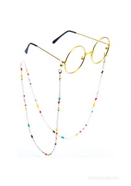 VINCHIC Colorful Beaded Eyeglass Chain Sunglass Holder Strap Eyeglass Necklace Chain Cord for Women (colored beaded 3)