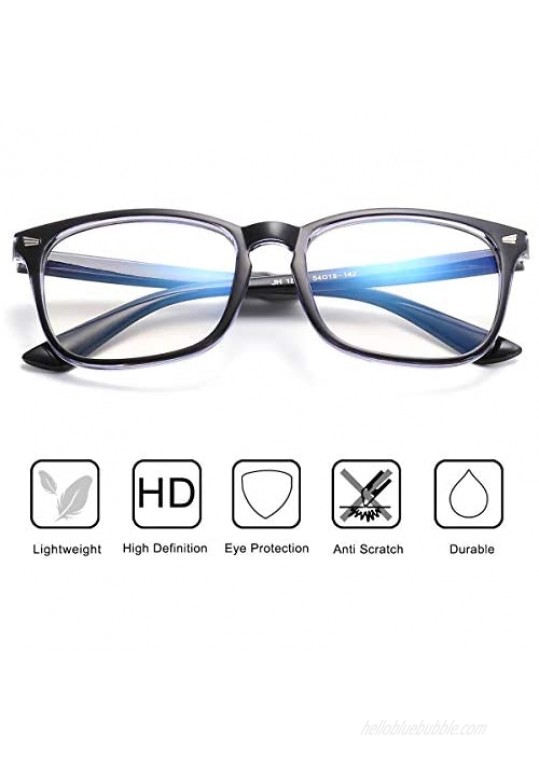 AISSWZBER Unisex Stylish Square Non-Prescription Eyeglasses Clear Lens Glasses