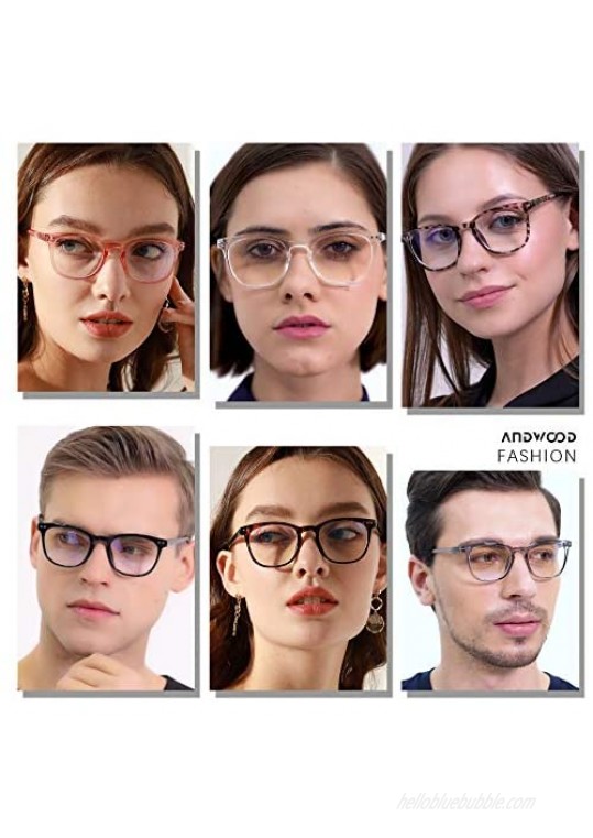 Blue Light Blocking Glasses Women Men Computer Small Face Clear Bluelight Blocker Eyeglasses Frame ANDWOOD AR001