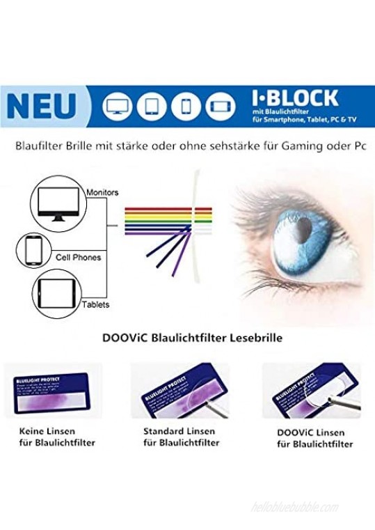DOOViC Computer Reading Glasses 4 Pack Blue Light Blocking Glasses Anti Eyestrain Flexible Lightweight Readers for Women Men