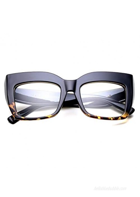 FEISEDY Square Oversized Glasses Frame Eyewear Women B2475